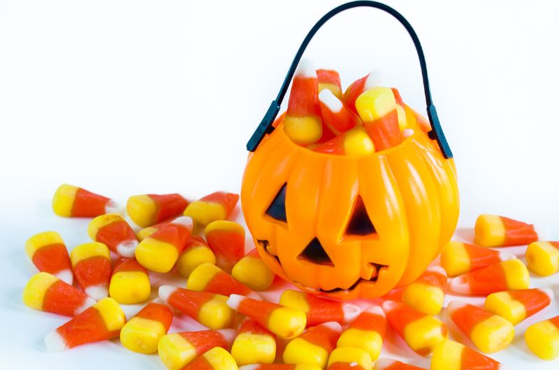 Halloween Candy Corn in a Pumpkin