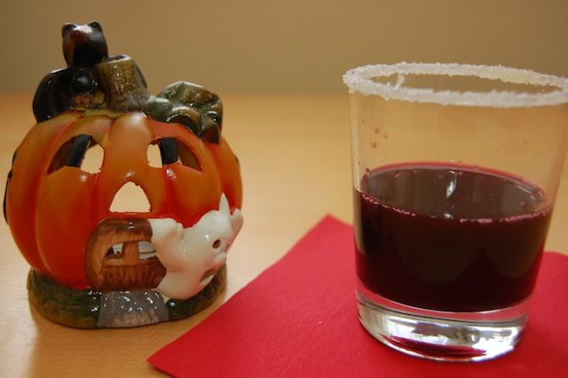 Halloween drinks in blood red