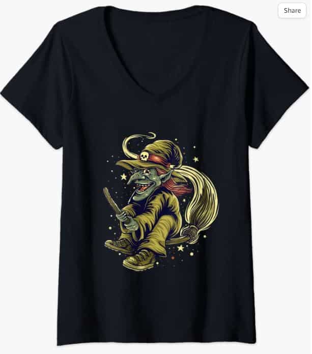 Halloween Witch V-Neck T-Shirt