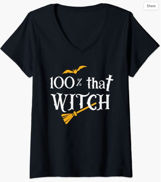 Halloween Witch V-Neck T-Shirt