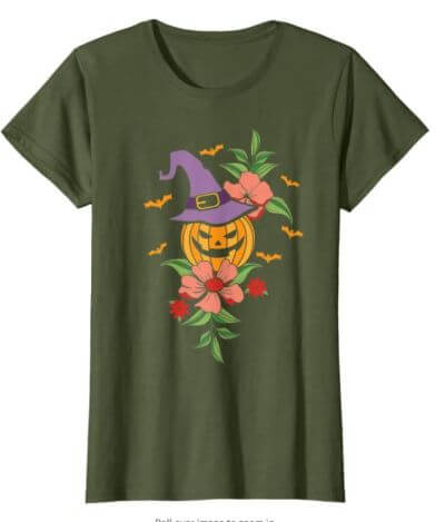 Halloween Woman T-Shirt Woman Mockup