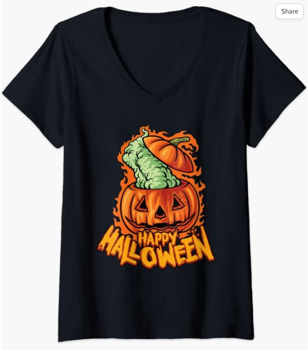 Jack O Lantern V-Neck T-Shirt