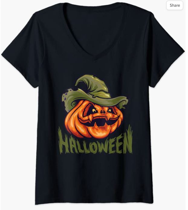 Jack O Lantern V-Neck T-Shirt