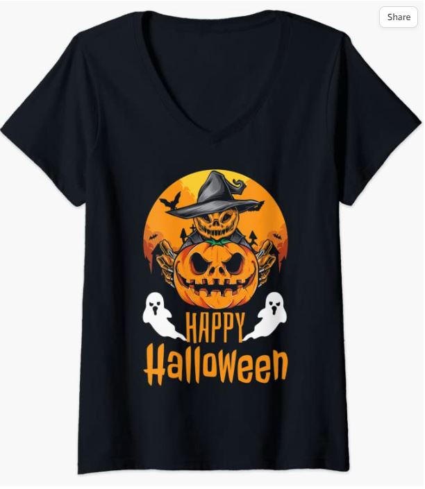 Jack O Lantern V-Neck T-Shirt