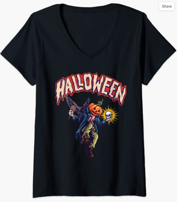 Jack O Lantern V-Neck T-Shirt