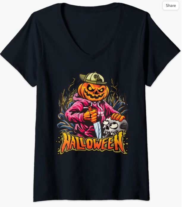 Jack O Lantern V-Neck T-Shirt