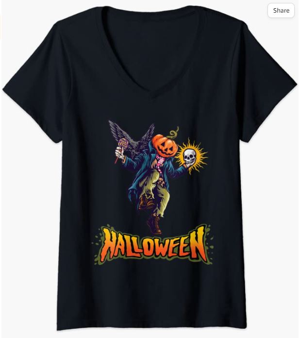 Jack O Lantern V-Neck T-Shirt