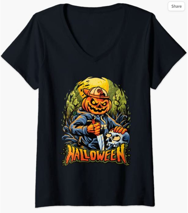 Jack O Lantern V-Neck T-Shirt