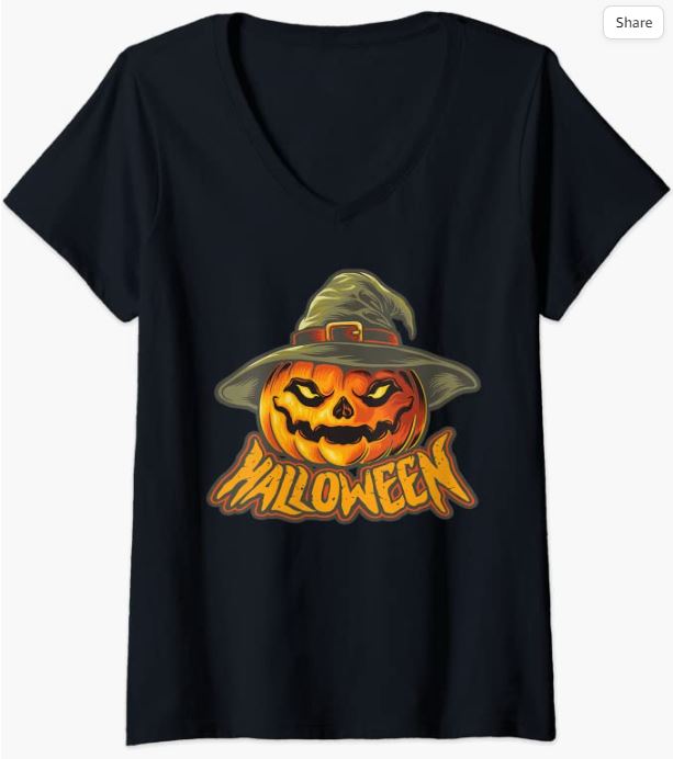 Jack O Lantern V-Neck T-Shirt