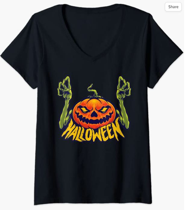 Jack O Lantern V-Neck T-Shirt