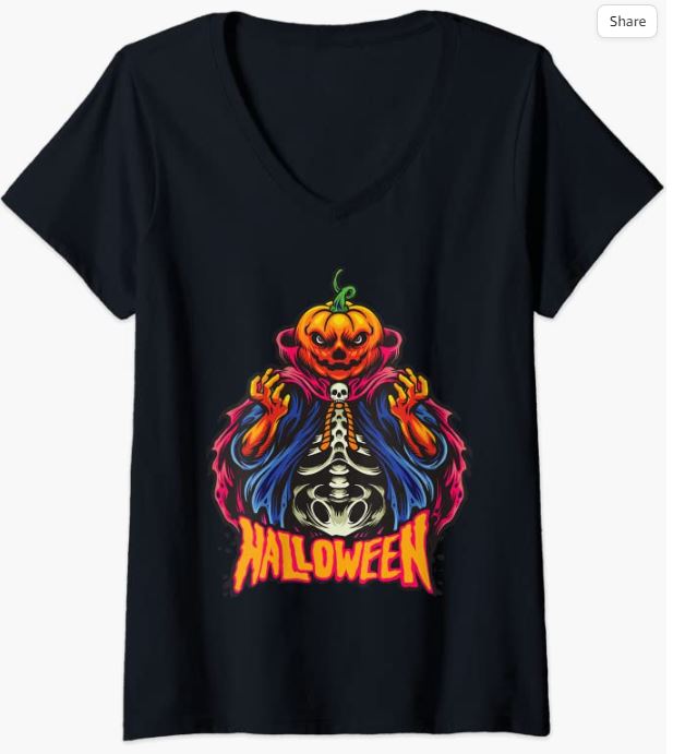 Jack O Lantern V-Neck T-Shirt