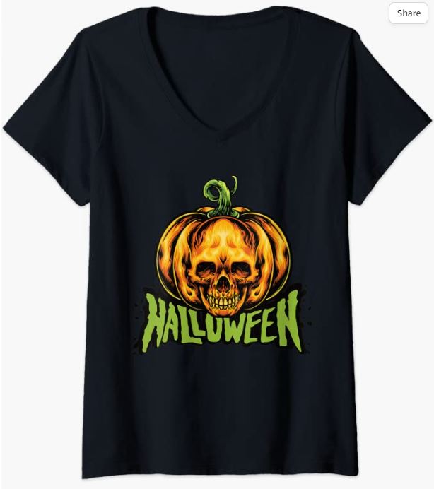 Jack O Lantern V-Neck T-Shirt