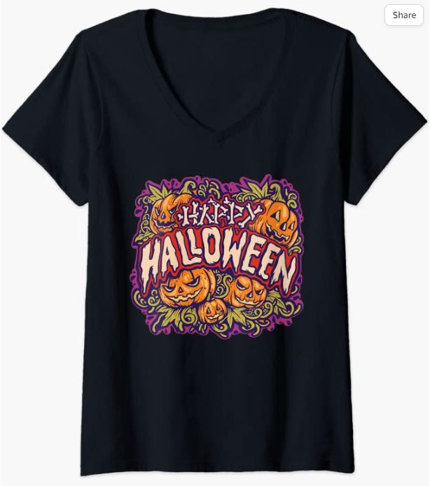 Jack O Lantern V-Neck T-Shirt